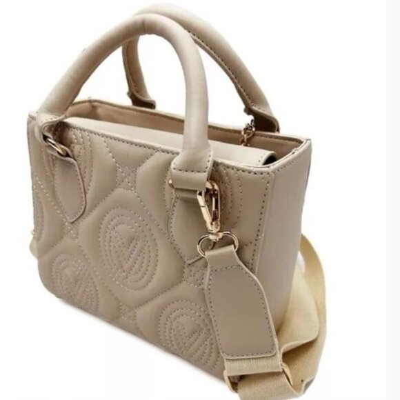 NWT Valentino Orlandi Quilted top handled crossbody Light Taupe - Picture 2 of 6